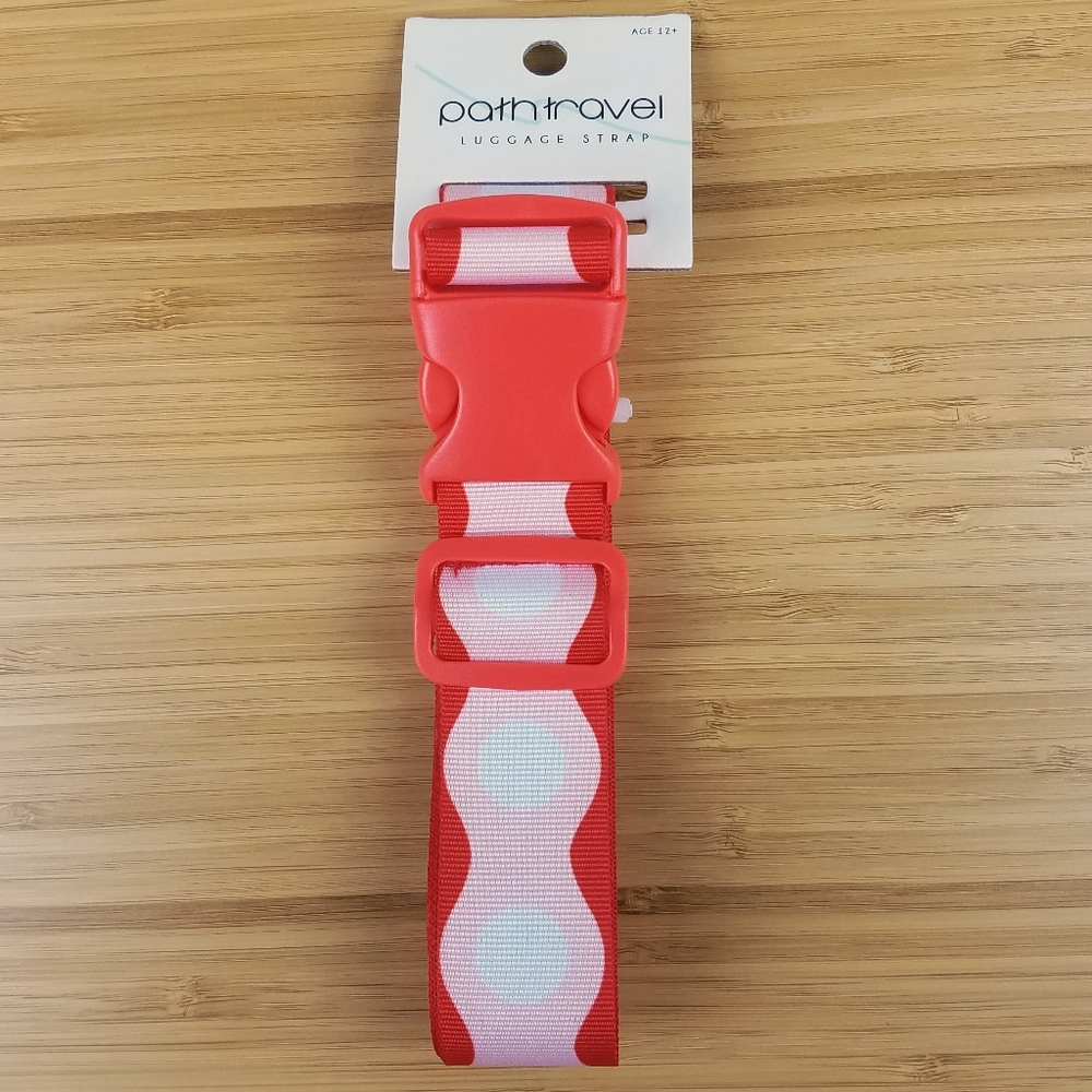 Path Travel Adjustable Strap Red Pink Polka Dot
